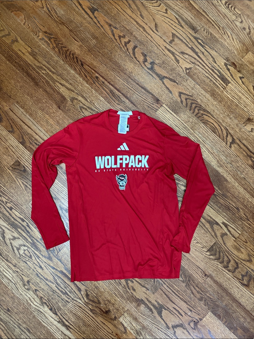 adidas Red Wolfpack Long-Sleeve Tee
